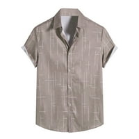 Muške majice Ležerne tipke Slim Ispis Lapel majica s kratkim rukavima za odmor Pink XS, S, M, L, XL