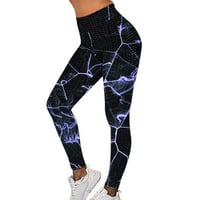Ženske hlače za tiskanje mjehuriće dizanje fitness hlače pantalonarki trčanje visokih struka joga topline hlače mrežaste joge hlače za žene sa džepom
