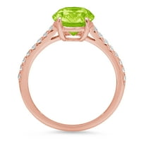 2.21ct ovalni rez zeleni prirodni peridot 18K ružičasti ružičasti zlato ugraviranje izjava bridalna godišnjica Angažovanje vjenčanog prstena veličine 9