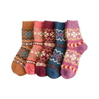 Ketyyh-Chn čarape Djevojke Parovice parovi Žene Ležerne prilike Zimska topla gusta vuna Vintage šarene pletene meke čarape