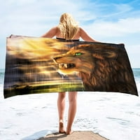 Lion plaže ručnici divlji kralj životinja lav glava okrutna oči smeđe perja mekog ručnika za ručnik