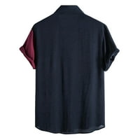 Muška majica Ležerne prilike modernog muškog ljeta casual patchwork majica na vrhu kratkih rukava Okrenite košulju na ovratniku