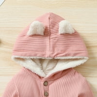 Baby Toddler Steaty Bodysuits Dječaci Djevojke Patchwork dugih rukava Čvrsta medvjeda s kapuljačom s kapuljačom toplim hladnim odjećima za odjeću za 12 mjeseci