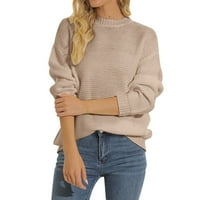 Entyinea Ženski džemperi Modne žene Čvrsto boje dugih rukava udobnosti prozračnih džempera s V-izrezom