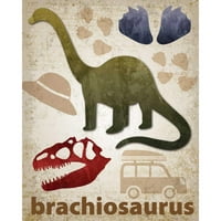 Hogan, Melody Black Moderni uokvireni muzej Art Print pod nazivom - Brachiosaurus Dinosaur