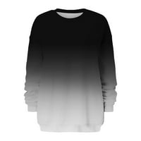 Duksevi za žene Jesen modni casual crewneck dugi rukav pulover Print Bluuses Ženski okrugli vrat Modni