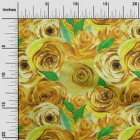 Onuone viskoze Šifon žuta tkanina Rose cvjetni šivaći zanatske projekte Tkanini otisci na širokoj dvorištu