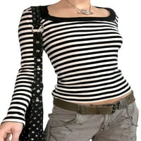 Ženska košulja s dugim rukavima Vintage Crewneck Slim Freet Harajuku 90-ih E-Girl Tees Bluza Tops Streetwear,