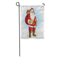 Crveni Božić Santa Claus Otac Tradicionalni Xmas Frost Zimska bašta zastava Dekorativna zastava Kuća