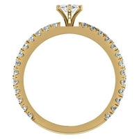 Ovjereni markizni rez dijamantski zaručni prsten za žene Cross Split Shank 1. CT TW 18K zlato