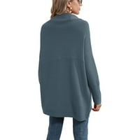 Outfmvch džemperi za žene zimski kaputi za žene za žene modni kornjač pleteni čvrsti dugi rukav kardigan