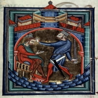 Heraklius. Nbyzantine Car, 610-41. Heraklius decapirati Khodrau II. Njemačko osvjetljenje rukopisa,