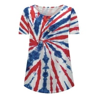 Plus veličine za žene Ljeto kratki rukav Dan nezavisnosti modne ispise Labava majica USA Tunic Bluze za uklanjanje odjeće