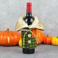 OAVQHLG3B Boce za vino za Halloween Dekor, Halloween Plaid Dekoracije za boce Ručno rađene osjetile