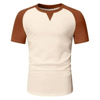 Muški ljetni kratki rukovi T-majice Moda casual blok meko pamuk Crewneck majica O-izrez Tanak dnevni