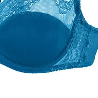 Ženska brassiere grud seksi podloga podstavljenim čipkama za push up odjeću svakodnevno bras plavi xxxxl