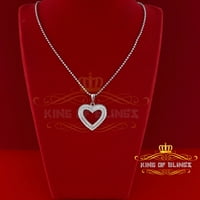 Kralj Bling-a Real 0.10ct dijamantski sterling srebrni srčani bijeli šarm modni ogrlica privjesak