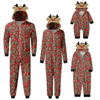 Odgovaraju božićnim PJ-ima za obiteljske jelene ispis Onesie Pajamas Hoodie One Xmas Sleep odjeće