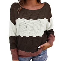 Džemper za žene Ženska čvrsto uboda sa otvorenim okruglim vratom Pleteni džemper