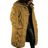 Avamo dame Soft Open Front Cardigan džemper s punim bojama Lood Jacket Dugme dolje zimski topli kaput svijetlo sivi xxxl