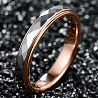 Ženska pozlaćena volfram za pozlaćene ruže srebrni višestruki vjenčani prsten za vjenčanje veličine
