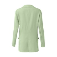 Lagane jakne za hranu za žene za žene LEAL duga odijelo sa džepovima za radnu kancelariju MINT Green