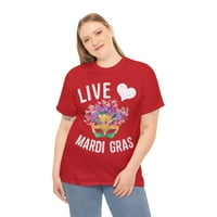 Live Love Mardi Gras FAT utorak Unise grafička majica