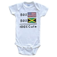 50% američki 50% jamajka slatki američki jamajka zastava za bebe bodi, 3-mjesečne bijele boje