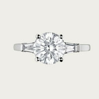 1. CTS Okrugli rez i konusni oblik bočne kamenje Moissite Diamond zaručni prsten, čvrsti zlatni mladenkini prsten, obećaj prsten, obljetni prsten