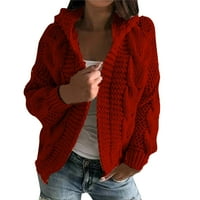 Royallove jakna sa ženskom i zimnom jakna sa kapuljačom od pune boje Pleteni kardigan džemper džemper za žene KARDIGAN Džemper