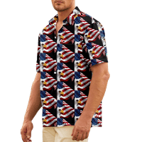 4. jula muška havajska majica USA Nacionalna kamena košulja Grafički 3D košulja plus veličina casual