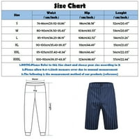 Muški kratke hlače struk Slim Casual Shorts mužjak ljetni patentni zatvarač elastični multi ispis prugasti