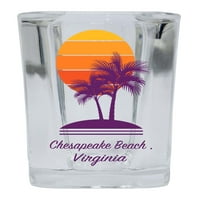 Chesapeake Plaža Suvenir Squaneri Shot Glass Dlan dizajn 4-pakovanje