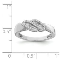 Bijeli sterling srebrni prsten za prsten Diamond Rodium 0,21ct diam. Baguette Swirl