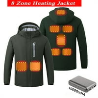 Glookwis muškarci Vodootporne dukseve USB punjivi grijani kaput Termalna jakna za grijanje sa zatvaračem Električna crna XXL