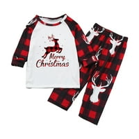 bvgfsahne božićne pidžame Porodični božićni podudarni setovi pidžama crvena za odrasle djeca za odmor