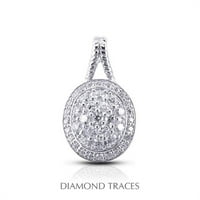 Dijamantni tragovi 2. Carat Ukupno prirodni dijamanti 18k bijeli zlatni utl Podešavanje ovalnog oblika sa modnim privjeskom u konopcu