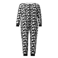 Sudnica Porodica koja odgovara Halloween Jumpsuits pidžamas Ghost Print s kapuljačom s dugim rukavima,