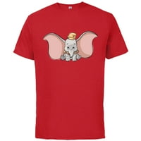 Disney Classic Dumbo Slatki Baby Elephant - pamučna majica kratkih rukava za odrasle - prilagođeno-crveno