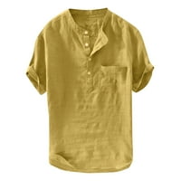 Muškarci Ležerne prilike, Majice Modni gumb Stand-up Majice kratkih rukava Summer Holiday Beach Pulover bluza vrhova