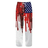 Ociviesr Muškarci Američka zastava Patriotske hlače za muškarce 4. jula Hipi Harem hlače Baggy Boho