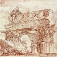 Skica rimskog arhitektonskog fragmenta, print za plakat Marie-Joseph Peyre