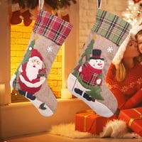 Farfi Božićne čarape Santa Claus Snowman stablo vez plairani vrh Velike veličine Resible Otporno na