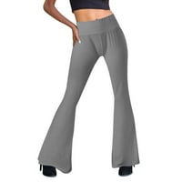 Durtebeua žene joga hlače sa džepovima za crtanje elastičnih struka duge široke pantalone za noge