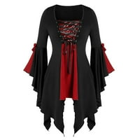 Strungten Halloween Gothic Squared umetnuti leptir rukav majica TOPS Dression Bluze za žene