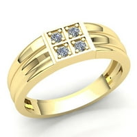 1carat okrugli rez dijamant muški ukrasni angažman prsten od punog 10k ruža, bijelo ili žuto zlato H si2