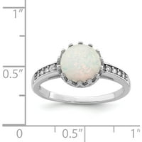 Sterling Silver Rhodium polirano stvoreno Opal prsten napravljen u Kini QR6857-7