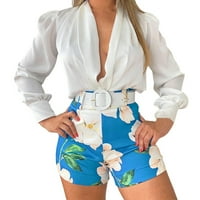 Baycosin Ženske gaćice Postavite odjeću Dressy Suits Ljeto Split Swim Tankini list Ispis Viseći vrat V Vrat Swim