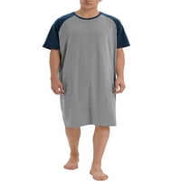 YouLoveit muške majice za snu s majicom kratkih rukava pamučna košulja Raglan majica Pajamas PJS Nightgown Lounge salon za spavanje, do veličine 3xl