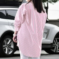 Ženska majica bluza Striped Print pune rukave Revel Ležerne duge vrhove